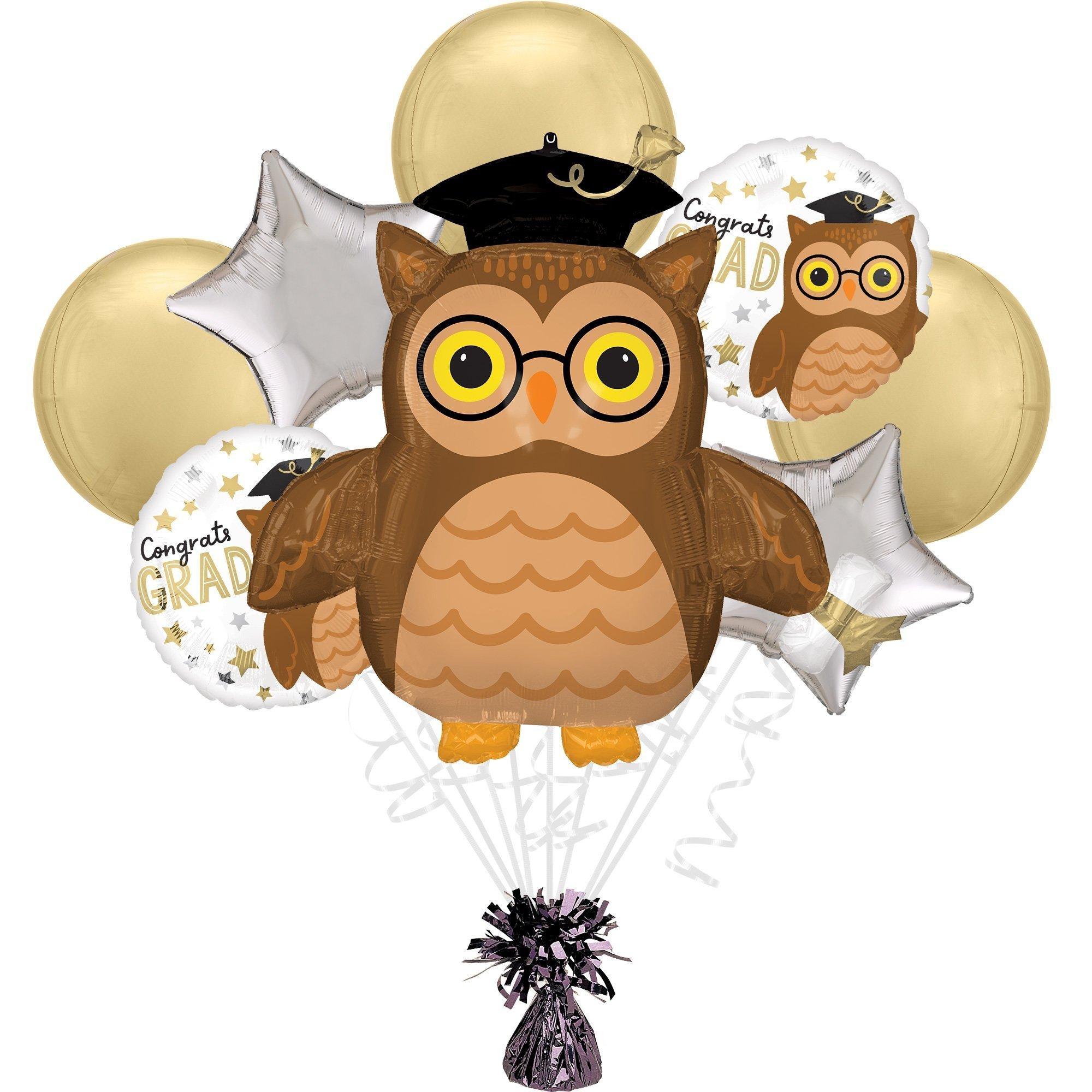 Wise Owl Congrats Grad Foil Balloon Bouquet